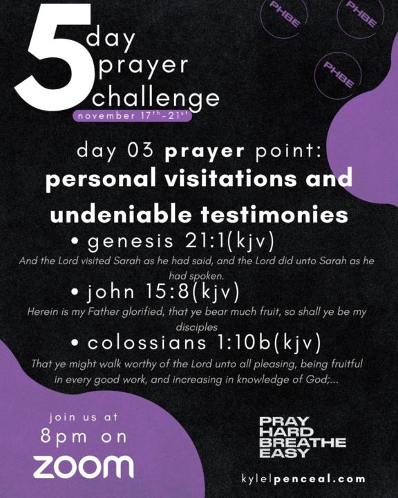 Night 3 of the 5 Day Prayer Challenge 