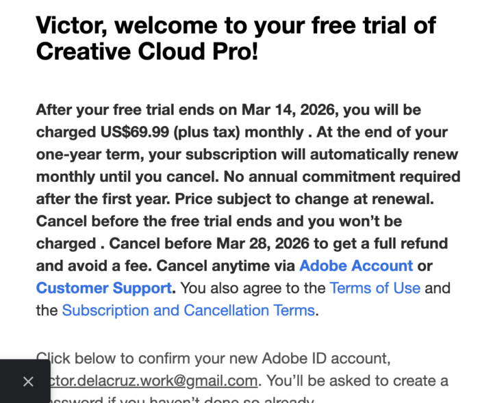 Adobe Creative Cloud gratis por 4 meses