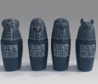 The 4 Canopic Jars.