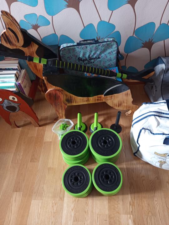 Mis pesas ya conmigo, vamos a seguir con el entrenamiento ya no lo suelto por nada