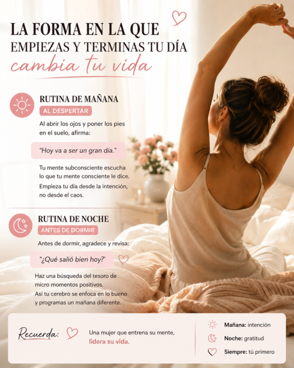  LA FORMA EN LA QUE EMPIEZAS Y TERMINAS TU DÍA… CAMBIA TU VIDA ✨