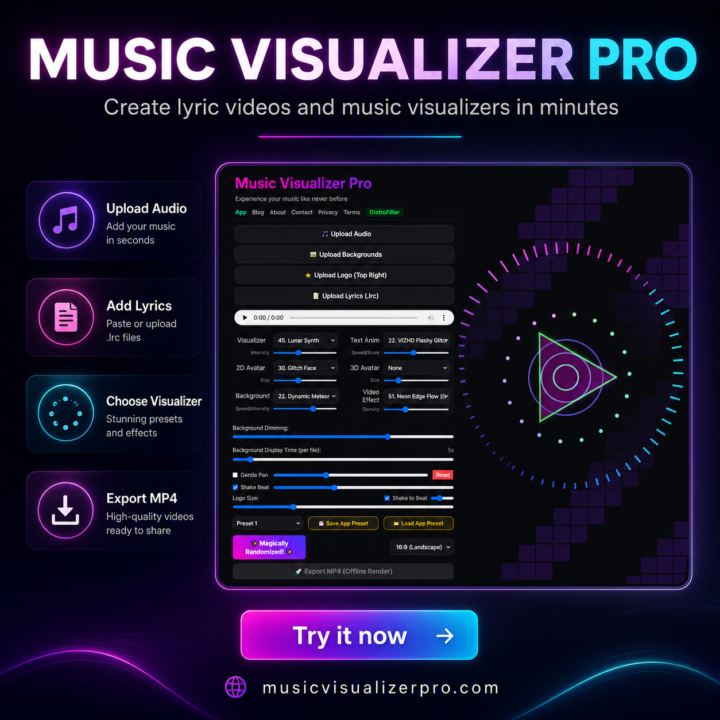 EASY TO USE MUSIC VISUALIZER PRO TOOL