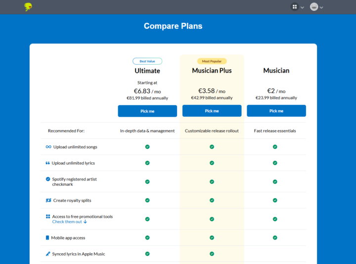 DistroKid Subscription Tier