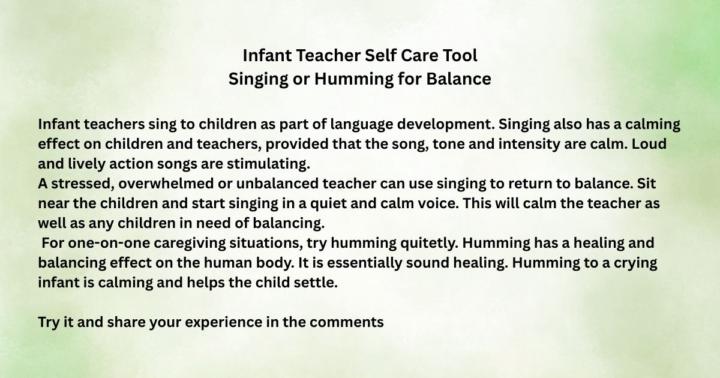 Infant Teacher Self Care Tool