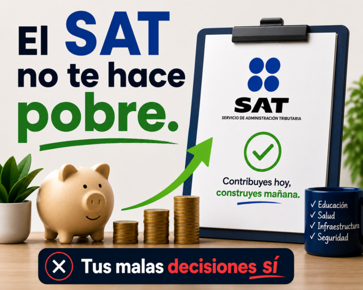 “El SAT no te hace pobre. Tus malas decisiones sí.”