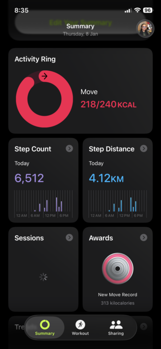 Day5-steps and workout 