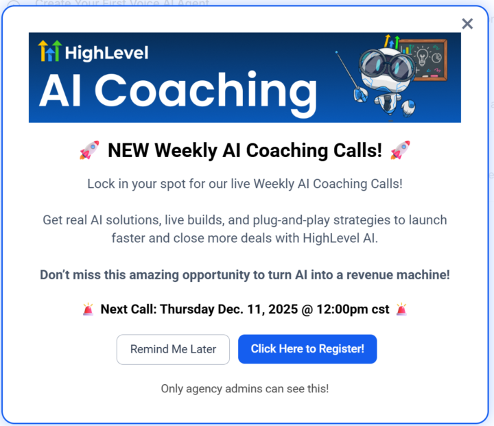🚀 NEW GHL Hosted Weekly AI Coaching Calls! 🚀