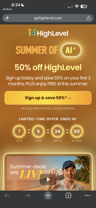 50% OFF 3 MONTHS OF GHL + FREE AI IS LIVE! - 7 Days Only!