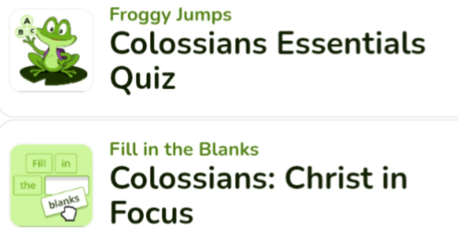 COLOSSIANS Games 🎮