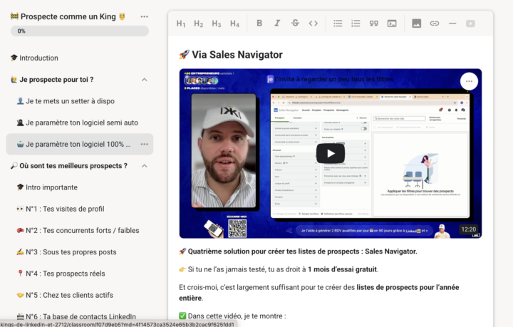 ✨ Nouveau contenu : Cours "Prospecte comme un King" 