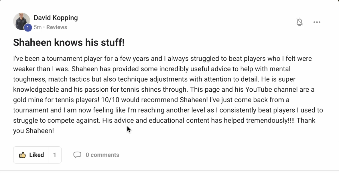 The Tennis Accelerator