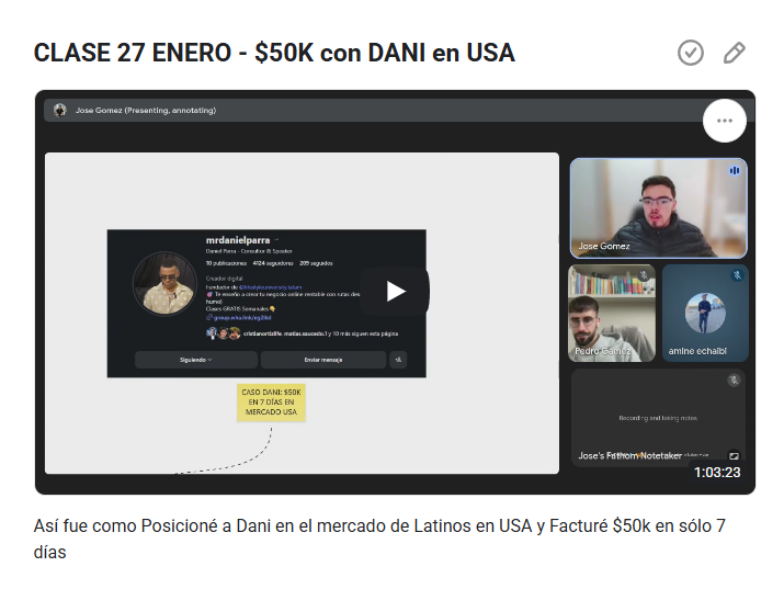 REPLAY DE LA CLASE SUBIDO!!!