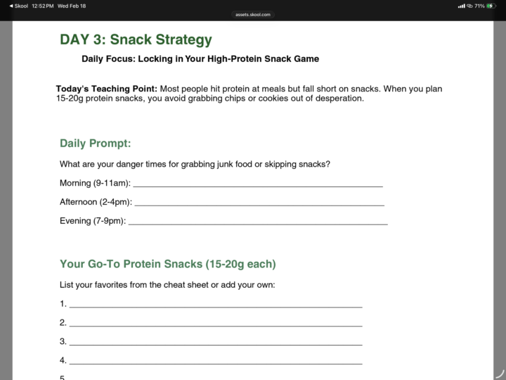 🍖 Day 3 check in snack strategy 