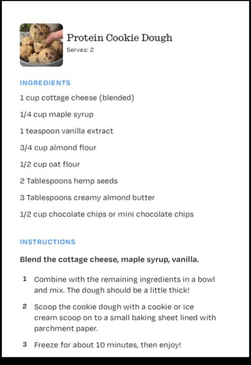 Updated monthly recipes! 