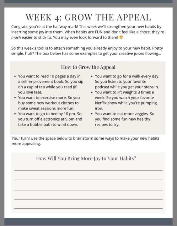 This weeks challenge: grow the appeal 