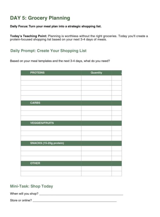 🍖 Day 5 check in! Grocery planning