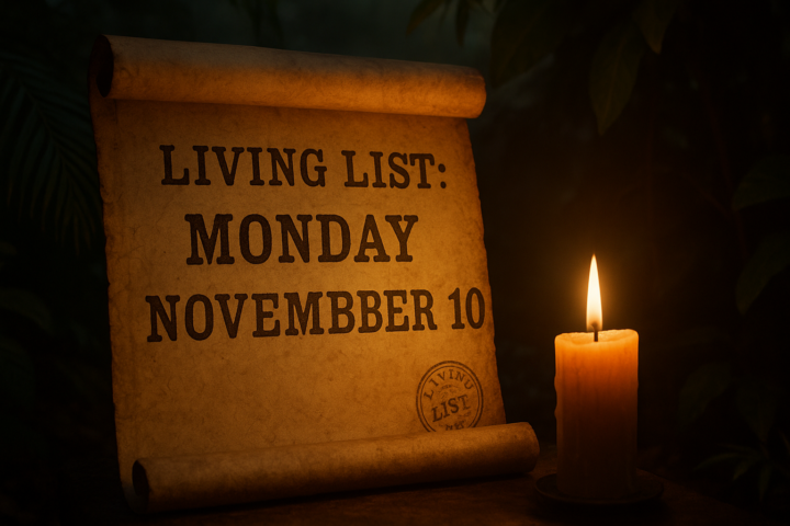 🌙 Evening Living List: Monday, November 10th