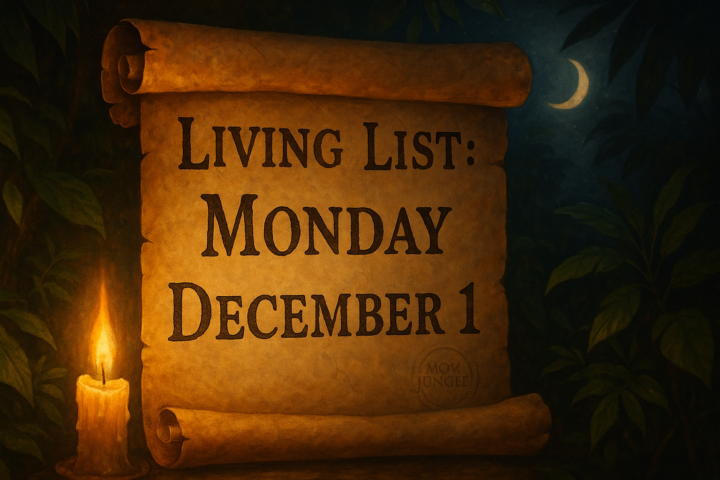 🌙 Evening Living List — Monday, December 1st