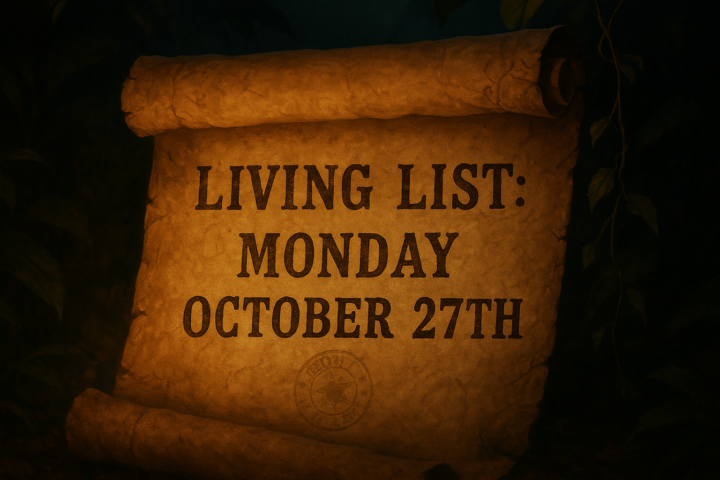 🌙 Evening Living List: Monday, October 27th