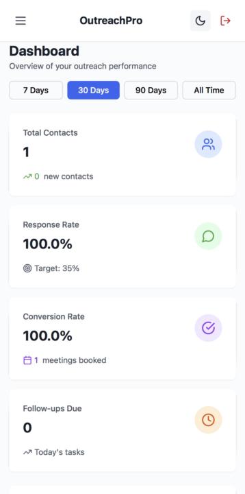 First Free outreach tracker software 📊
