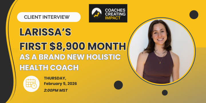 Brand New Health Coach Has 10K Month