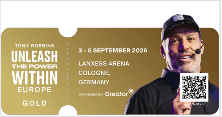 GOLD TICKETS für UPW Tony Robbins im September