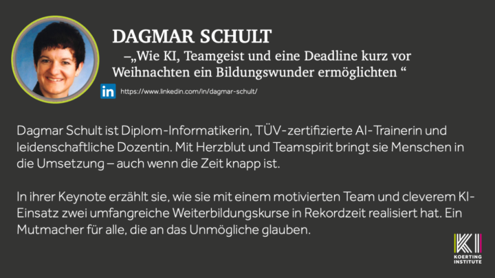 🟪🟩 KI-Slam - Dagmar Schult - Wie KI, Teamgeist und eine Deadline kurz vor Weihnachten ein Bildungswunder ermöglichten