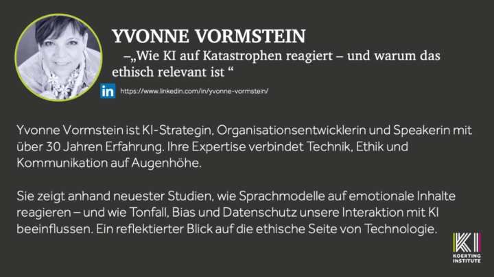 🟪🟩 KI-Slam - Yvonne Vormstein - Wie KI auf Katastrophen reagiert – und warum das ethisch relevant ist