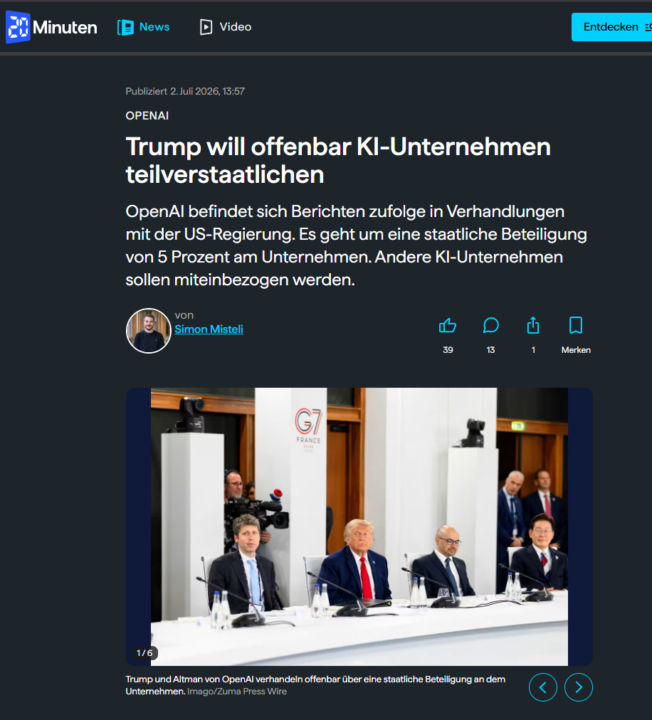 Verstaatlichung von KI-Unternehmen