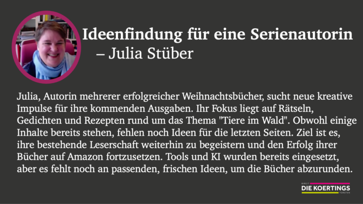 🚀 AWF - Ideenfindung für Serienautorin - Julia Stüber