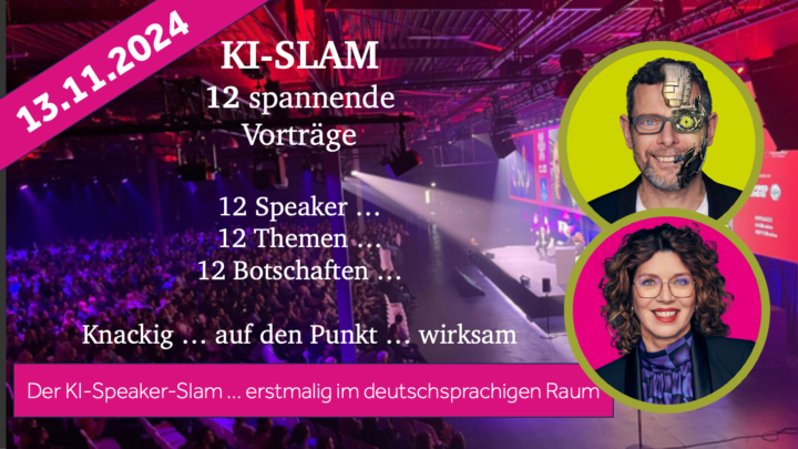 🟪🟩 12 Impulse in 4 Stunden - live - der 1. KI-Slam ... morgen im KI-Café