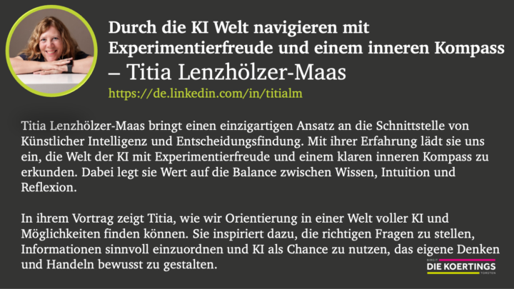 🟪🟩 KI-Slam - Durch die KI Welt navigieren mit Experimentierfreude und einem inneren Kompass – Titia Lenzhölzer-Maas