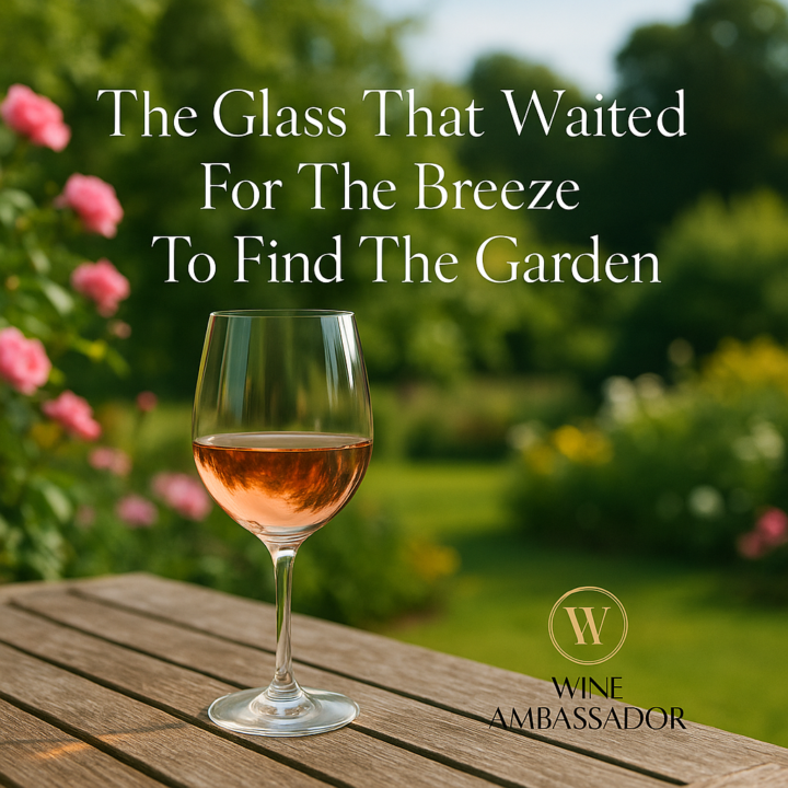 The Glass That Waited for the Breeze to Find the Garden🍷