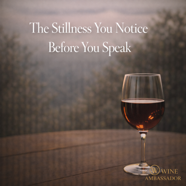 The Stillness You Notice Before You Speak🍷