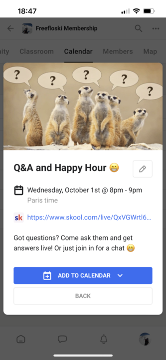 First Monthly Q&A and happy hour call 