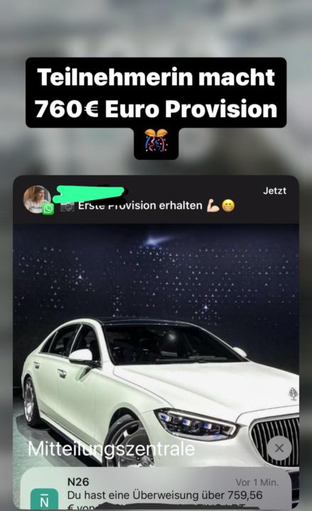 Teilnehmerin macht 800€ Provision ✅✅