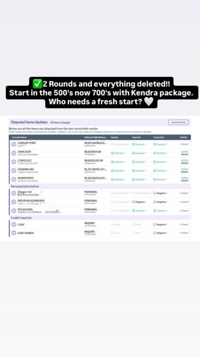 Welcome to 700's & 60 days or less everything deleted 