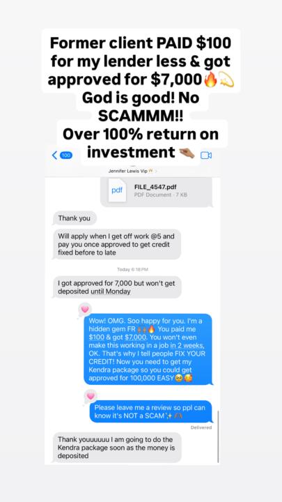 My former client paid $100 less than 15 minutes ago & got approved for $7,000🙌🏽 I'm not a scam okay! I'm a REAL GEM🤍🔥
