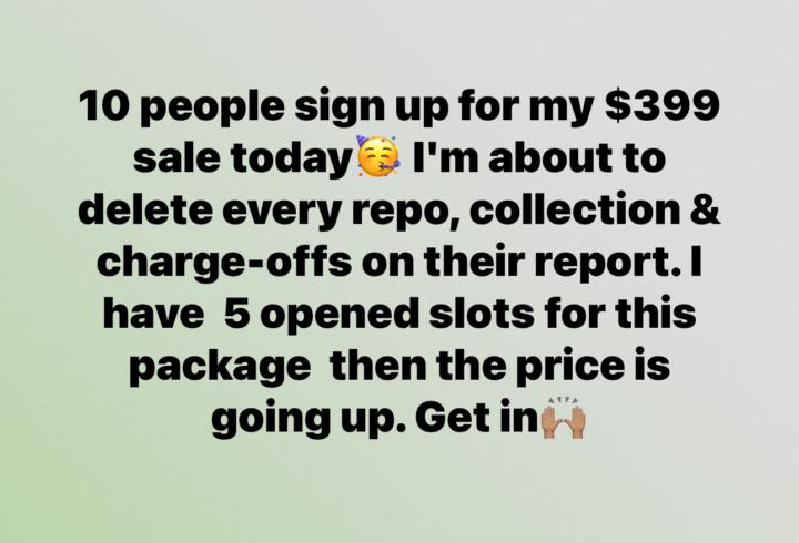 Let me fix your credit for the low😇🙏🏾