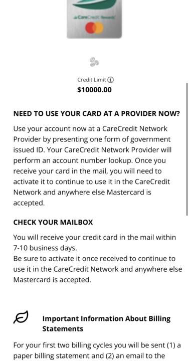 Care Credit 10k LIMIT