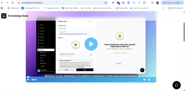Downloadable Knowledge Base Videos