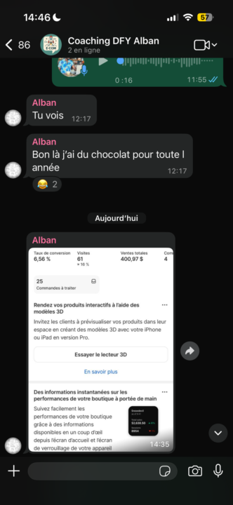 400$ pour Alban hier 