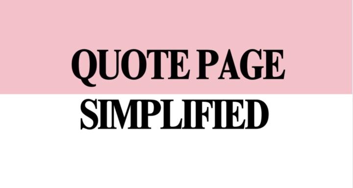 Quote Page Simplified