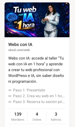 5.304€ | 139 miembros | Comunidad "Webs con IA"