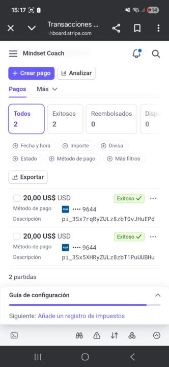 Facturaciŏn actual 350 Euros