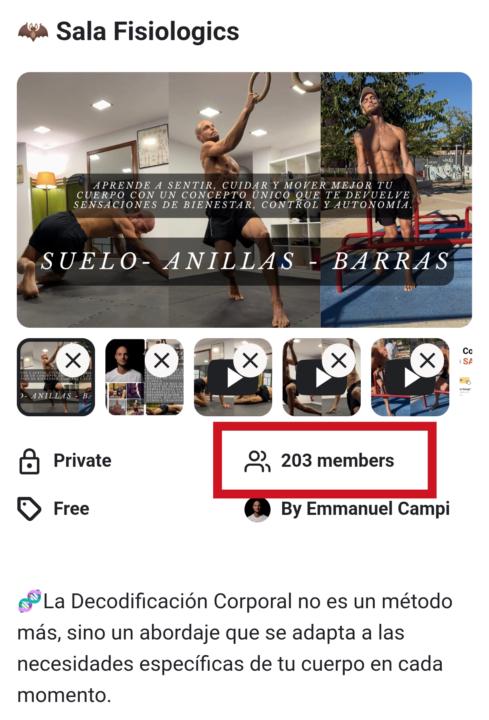 ¡Ya somos 200+ miembros en 🦇Sala Fisiologics!