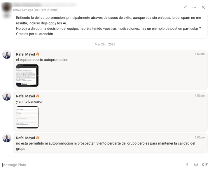 Echando gente del grupo...