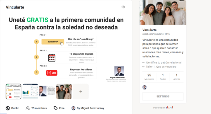 De 0 a 25 miembros | 0€ todavía | Comunidad contra la soledad no deseada