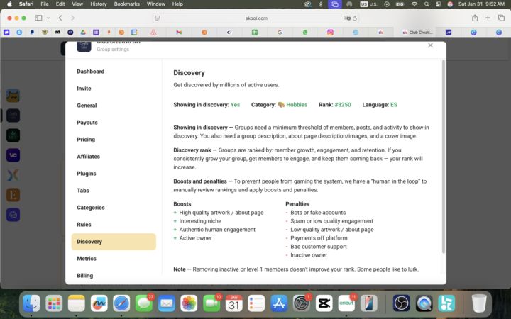 Abri mi comunidad con 7 dias gratis y luego de pago, 56 miembros nuevos.