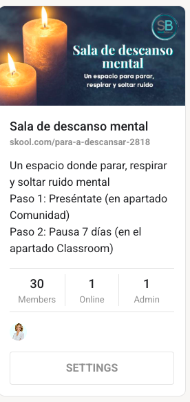 Ya somos 30 miembros en mi Sala de Descanso Mental
